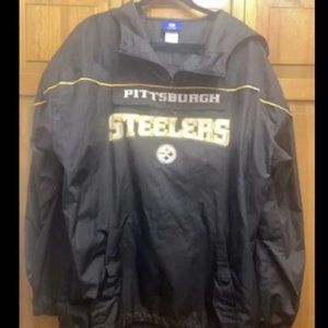 Pittsburgh Steelers Reebok NFL Black Quarter Zip Windbreaker - Large